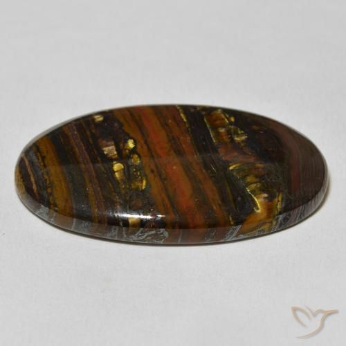 Matriz Ojo de Tigre Multicolor natural de 55.91 ct, Ovalada, Opaco