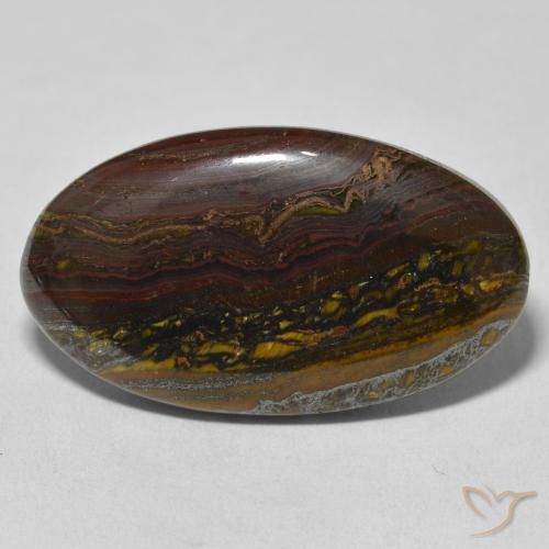 39.17ct Natural Multicolor Matriz Ojo de Tigre, Ovalada, Opaco