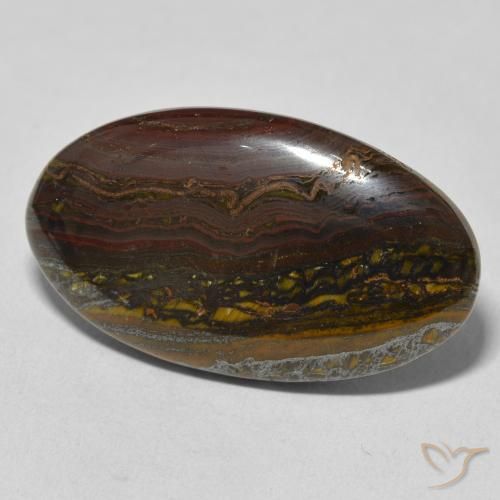 Matriz Ojo de Tigre Multicolor natural de 39.17 ct, Ovalada, Opaco