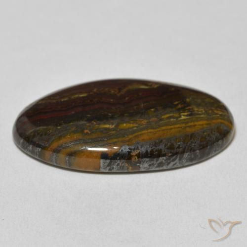Matriz Ojo de Tigre Multicolor natural de 39.17 ct, Ovalada, Opaco