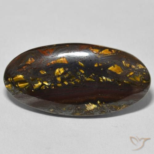 30.82ct Natural Multicolor Matriz Ojo de Tigre, Ovalada, Opaco