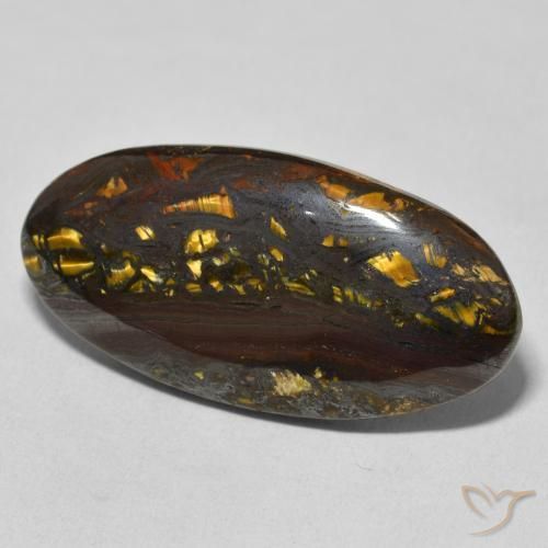 Matriz Ojo de Tigre Multicolor natural de 30.82 ct, Ovalada, Opaco