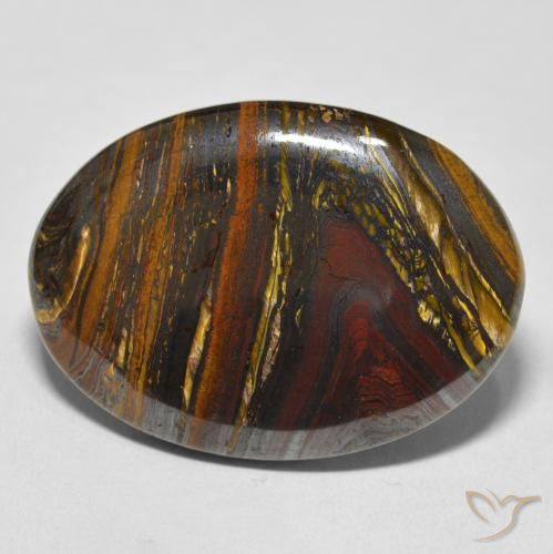 43.24ct Natural Multicolor Matriz Ojo de Tigre, Ovalada, Opaco