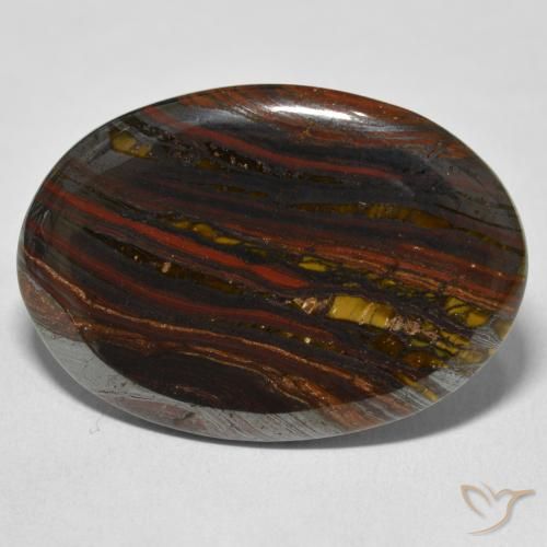 36.03ct Natural Multicolor Matriz Ojo de Tigre, Ovalada, Opaco
