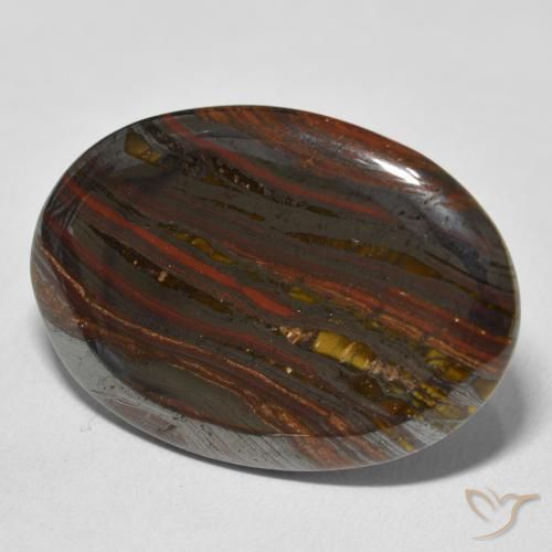 Matriz Ojo de Tigre Multicolor natural de 36.03 ct, Ovalada, Opaco