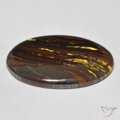 Matriz Ojo de Tigre Multicolor natural de 36.03 ct, Ovalada, Opaco