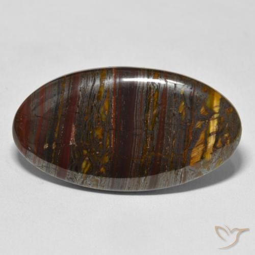 32.98ct Natural Multicolor Matriz Ojo de Tigre, Ovalada, Opaco