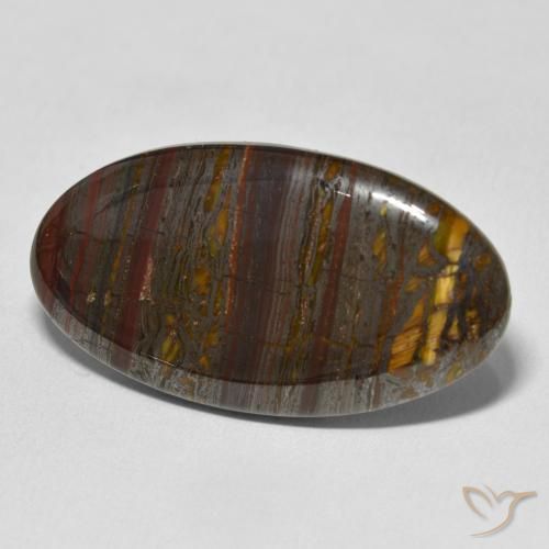 Matriz Ojo de Tigre Multicolor natural de 32.98 ct, Ovalada, Opaco