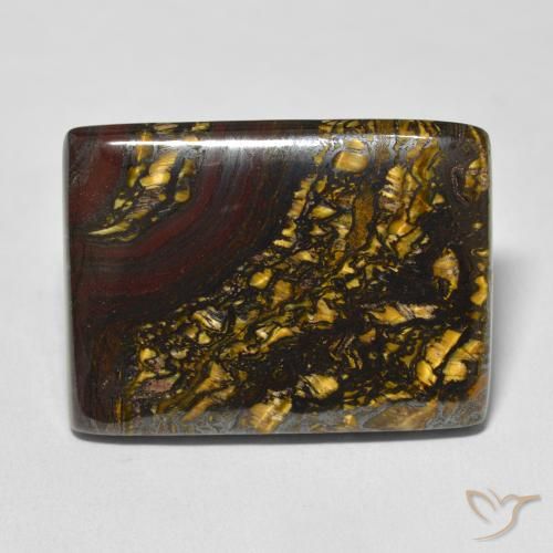 46.40ct Natural Multicolor Matriz Ojo de Tigre, Cuadrado, Opaco