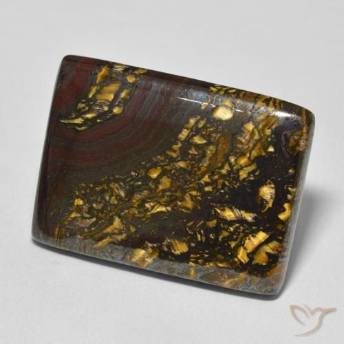 Matriz Ojo de Tigre Multicolor natural de 46.40 ct, Cuadrado, Opaco