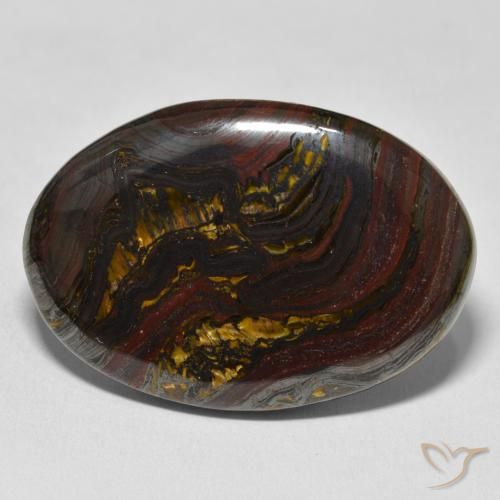 55.15ct Natural Multicolor Matriz Ojo de Tigre, Ovalada, Opaco