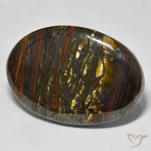 Matriz Ojo de Tigre Multicolor natural de 40.26 ct, Ovalada, Opaco