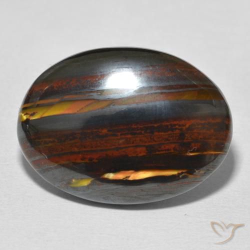 24.63ct Natural Multicolor Matriz Ojo de Tigre, Ovalada, Opaco