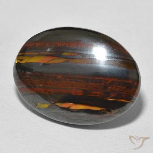 Matriz Ojo de Tigre Multicolor natural de 24.63 ct, Ovalada, Opaco