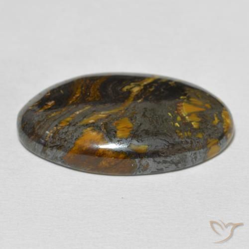 Matriz Ojo de Tigre Multicolor natural de 28.53 ct, Ovalada, Opaco