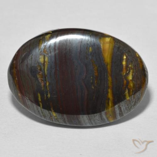 25.59ct Natural Multicolor Matriz Ojo de Tigre, Ovalada, Opaco