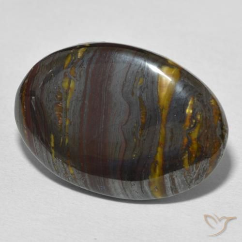 Matriz Ojo de Tigre Multicolor natural de 25.59 ct, Ovalada, Opaco