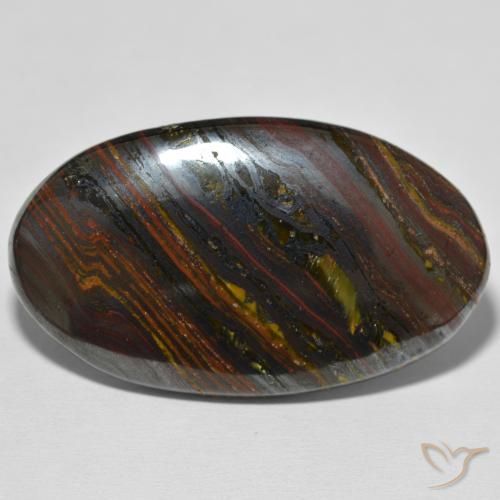 67.95ct Natural Multicolor Matriz Ojo de Tigre, Ovalada, Opaco