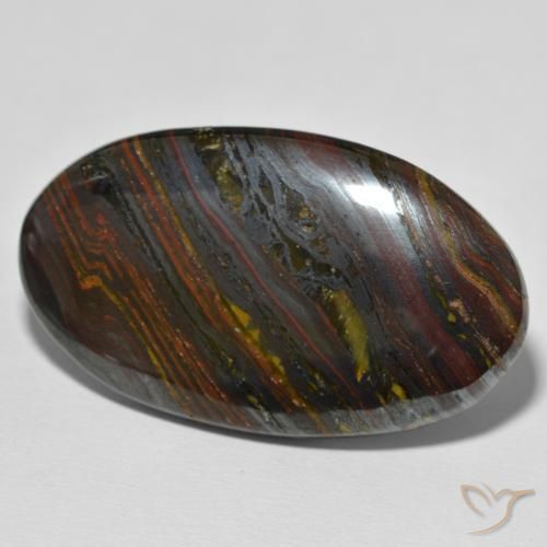 Matriz Ojo de Tigre Multicolor natural de 67.95 ct, Ovalada, Opaco