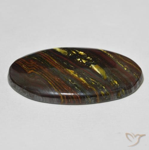 Matriz Ojo de Tigre Multicolor natural de 67.95 ct, Ovalada, Opaco
