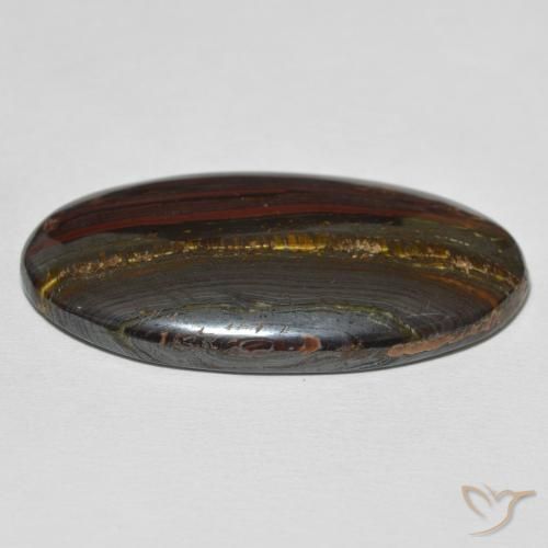 Matriz Ojo de Tigre Multicolor natural de 59.32 ct, Ovalada, Opaco