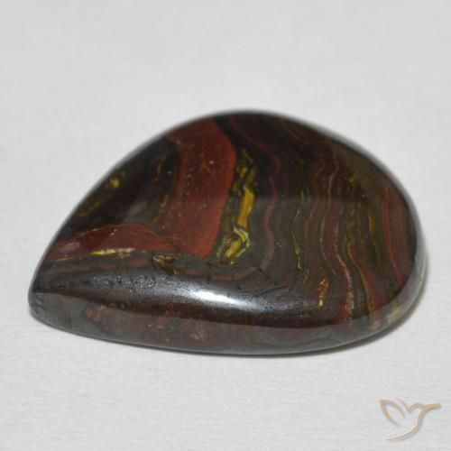 Matriz Ojo de Tigre Multicolor natural de 21.77 ct, En forma de pera, Opaco