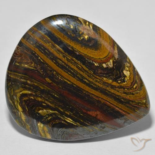70.11ct Natural Multicolor Matriz Ojo de Tigre, En forma de pera, Opaco