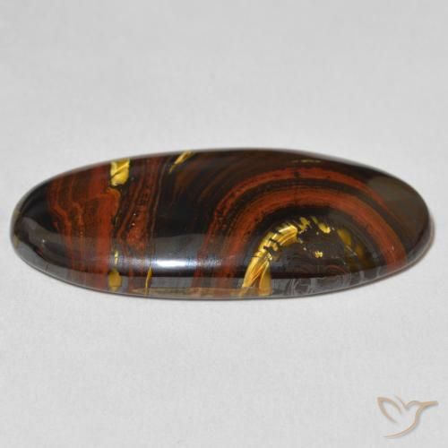 Matriz Ojo de Tigre Multicolor natural de 26.75 ct, Ovalada, Opaco
