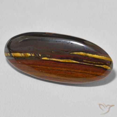 Matriz Ojo de Tigre Multicolor natural de 19.61 ct, Ovalada, Opaco