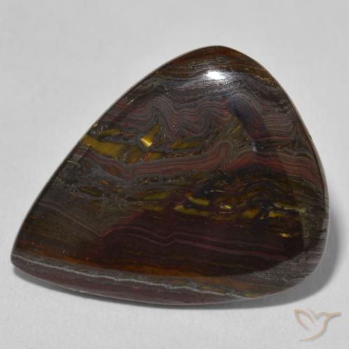 Matriz Ojo de Tigre Multicolor natural de 22.93 ct, En forma de pera, Opaco