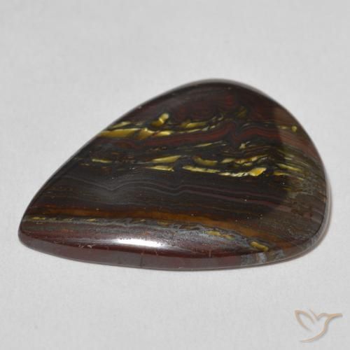 Matriz Ojo de Tigre Multicolor natural de 22.93 ct, En forma de pera, Opaco