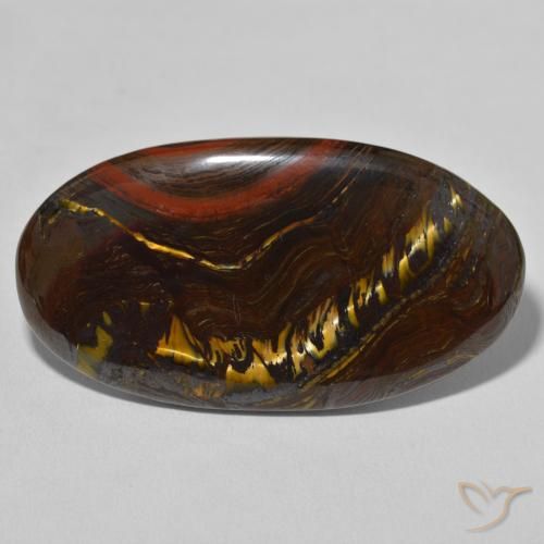 62.71ct Natural Multicolor Matriz Ojo de Tigre, Ovalada, Opaco