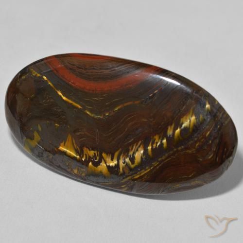 Matriz Ojo de Tigre Multicolor natural de 62.71 ct, Ovalada, Opaco
