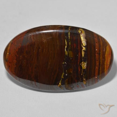 55.70ct Natural Multicolor Matriz Ojo de Tigre, Ovalada, Opaco