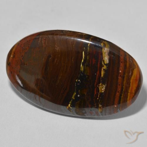 Matriz Ojo de Tigre Multicolor natural de 55.70 ct, Ovalada, Opaco