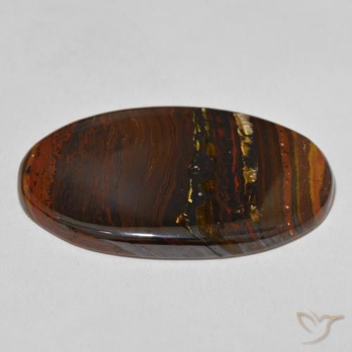Matriz Ojo de Tigre Multicolor natural de 55.70 ct, Ovalada, Opaco