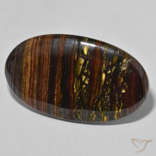 Matriz Ojo de Tigre Multicolor natural de 50.94 ct, Ovalada, Opaco