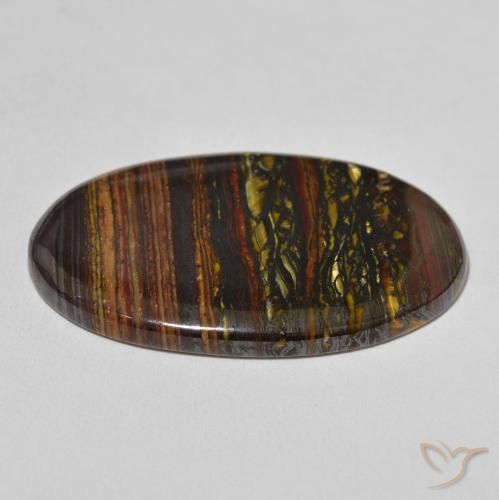 Matriz Ojo de Tigre Multicolor natural de 50.94 ct, Ovalada, Opaco