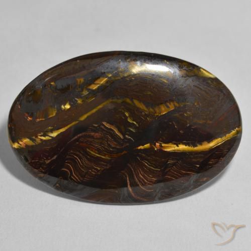 49.33ct Natural Multicolor Matriz Ojo de Tigre, Ovalada, Opaco