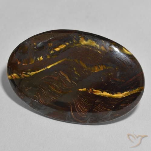 Matriz Ojo de Tigre Multicolor natural de 49.33 ct, Ovalada, Opaco