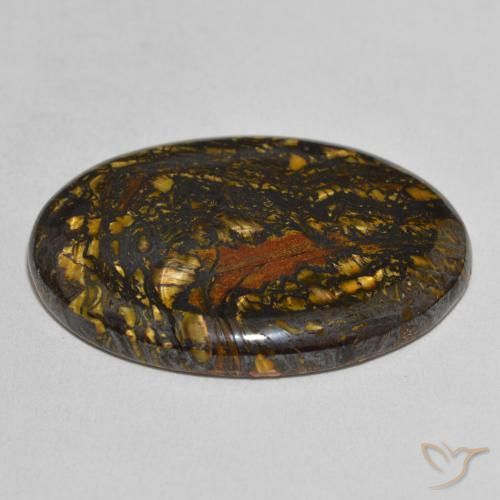 Matriz Ojo de Tigre Multicolor natural de 45.55 ct, Ovalada, Opaco