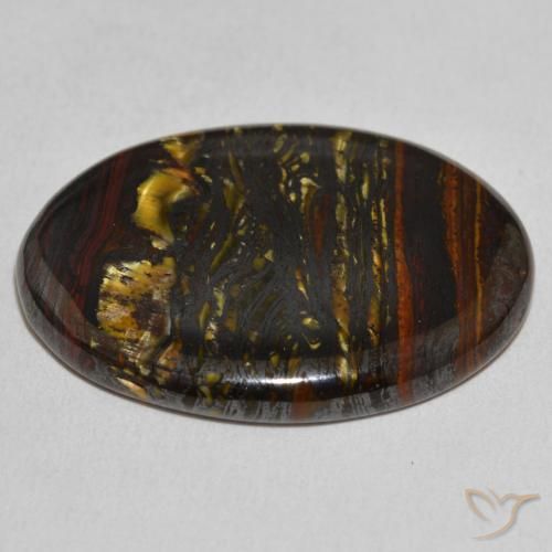 Matriz Ojo de Tigre Multicolor natural de 29.37 ct, Ovalada, Opaco