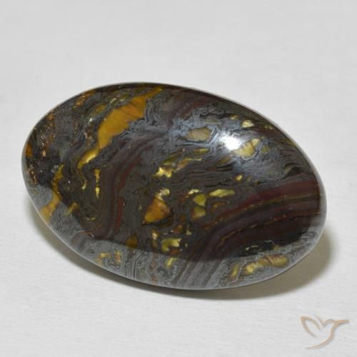 Matriz Ojo de Tigre Multicolor natural de 26.41 ct, Ovalada, Opaco