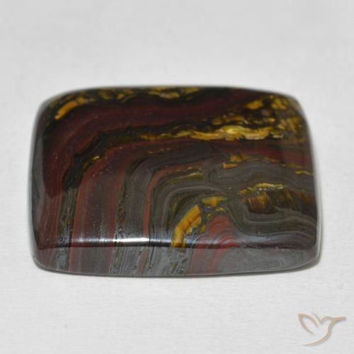 Matriz Ojo de Tigre Multicolor natural de 31.44 ct, Forma Cojín, Opaco