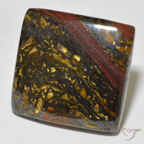 Matriz Ojo de Tigre Multicolor natural de 41.55 ct, Cuadrado, Opaco