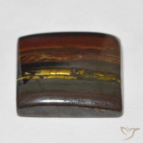 Matriz Ojo de Tigre Multicolor natural de 31.35 ct, Corte Baguette, Opaco