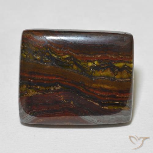 26.36ct Natural Multicolor Matriz Ojo de Tigre, Corte Baguette, Opaco