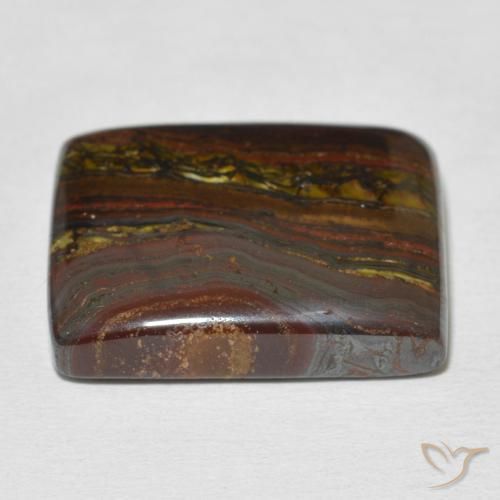 Matriz Ojo de Tigre Multicolor natural de 26.36 ct, Corte Baguette, Opaco