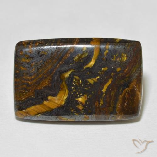 34.70ct Natural Multicolor Matriz Ojo de Tigre, Forma Cojín, Opaco