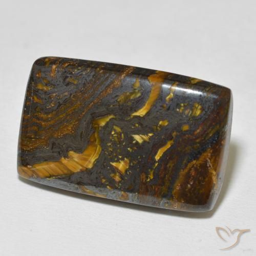 Matriz Ojo de Tigre Multicolor natural de 34.70 ct, Forma Cojín, Opaco